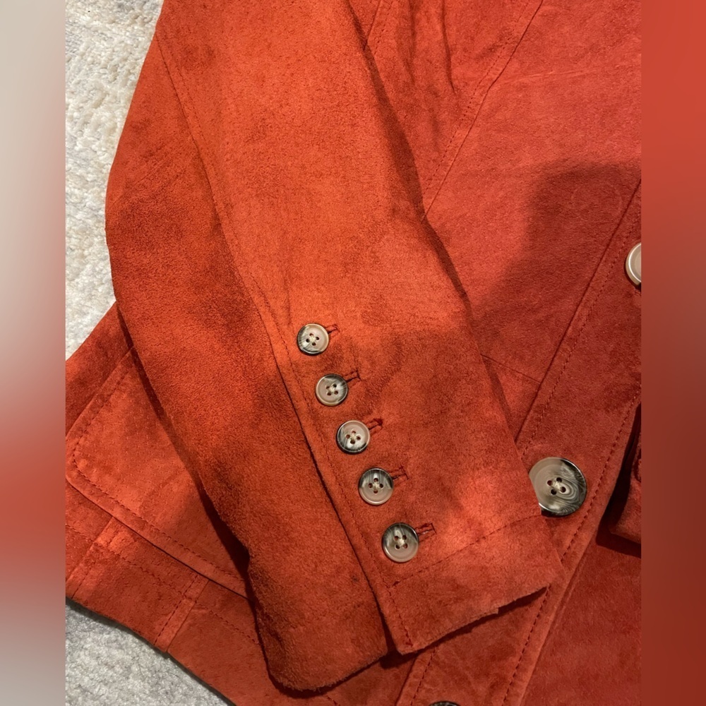 Marshall Field’s Vintage Suede Leather Jacket Women’s Size 10 Rust Color 🍁 - Picture 7 of 12